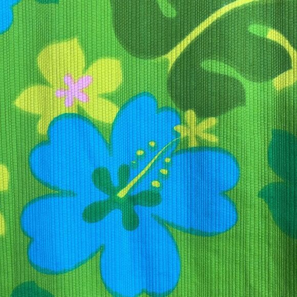 Vintage Kaikamahine Honolulu Green 60’s Tropical Hawaiian Floral Medium EUC - Picture 7 of 10